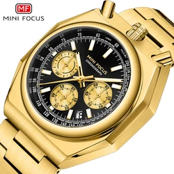 MINI FOCUS Luxury Brand Multifunction Quartz Watch for Men Calendar Small Dials Steel Strap Fashion Business Mens Watches 2024