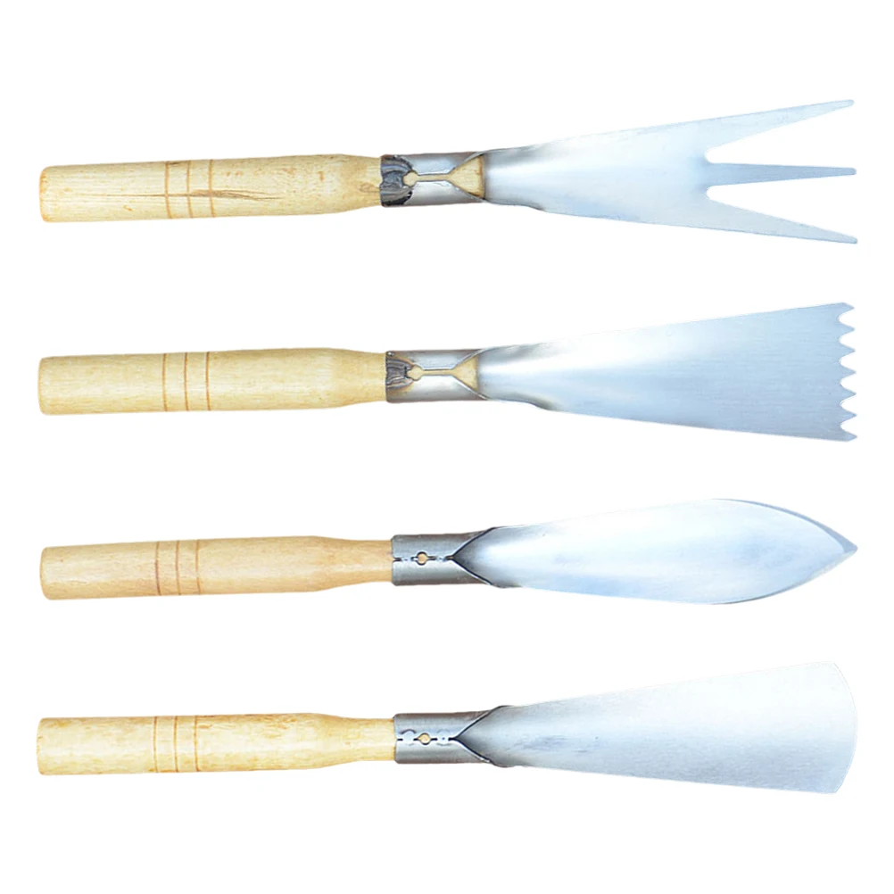 

4 Pcs Garden Trowels Stainless Steel Wood H Shovels H Tools Planting Soil Loosening Supplies Gardening Accessories Durable