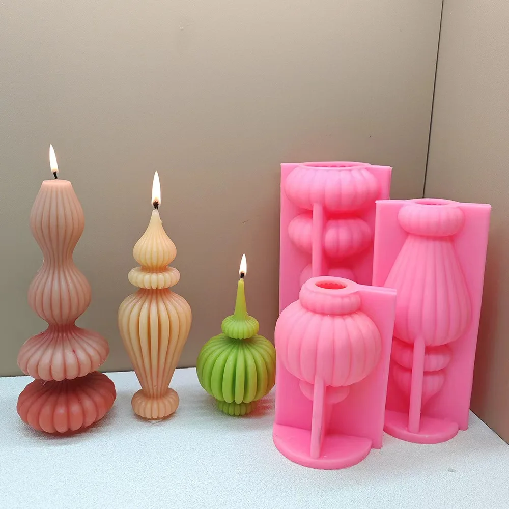 

Cylindrical Pattern Candle Silicone Mold DIY Gypsum Aromatherapy Beeswax Pouring Mold Home Decoration Ornaments Gift Crafts