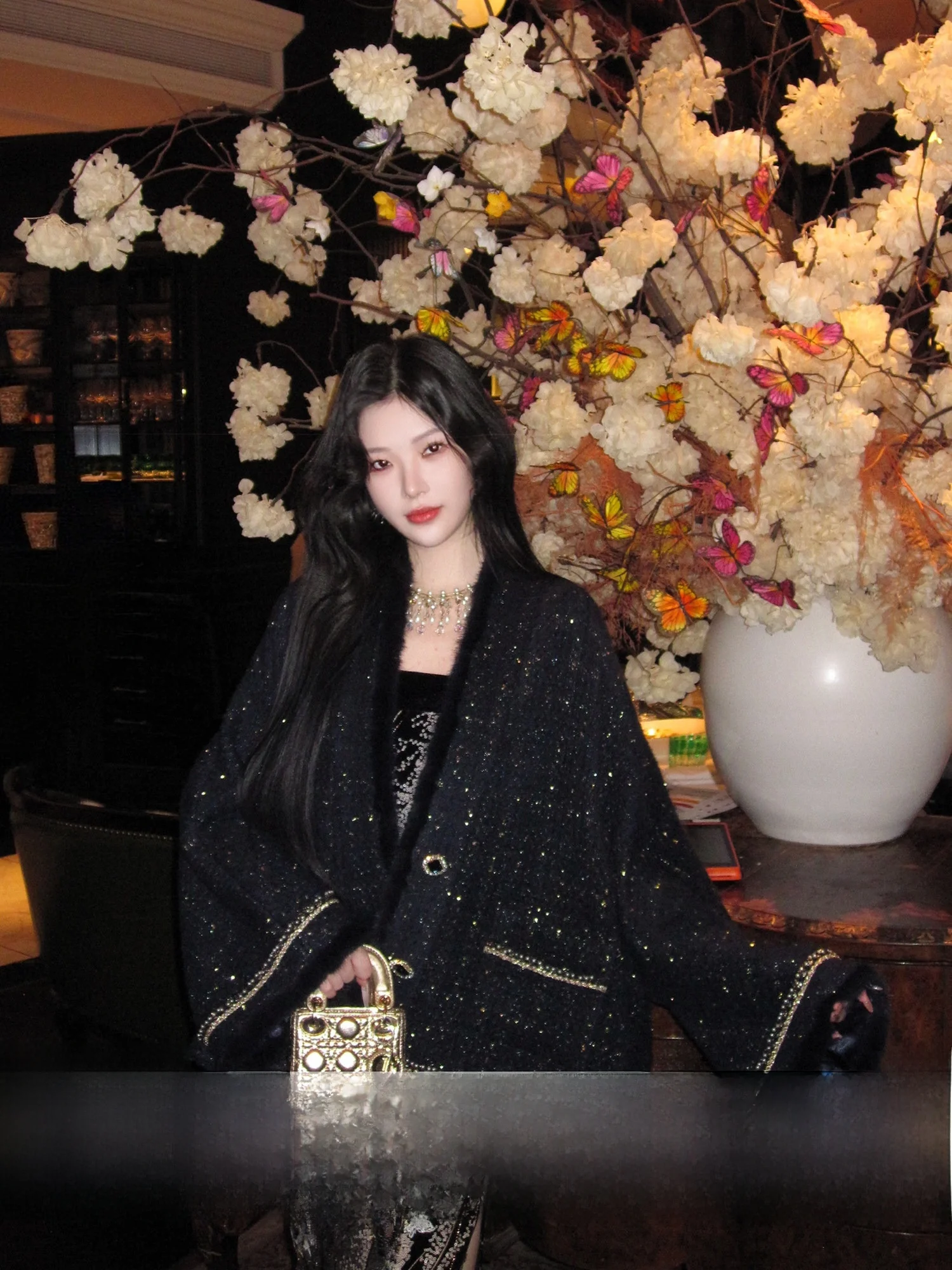 

MOSS STUDIO Новое китайское шерстяное бархатное пальто в стиле Шанель для женщин, модная верхняя одежда, маленькое пальто в стиле Шанель с длинными рукавами