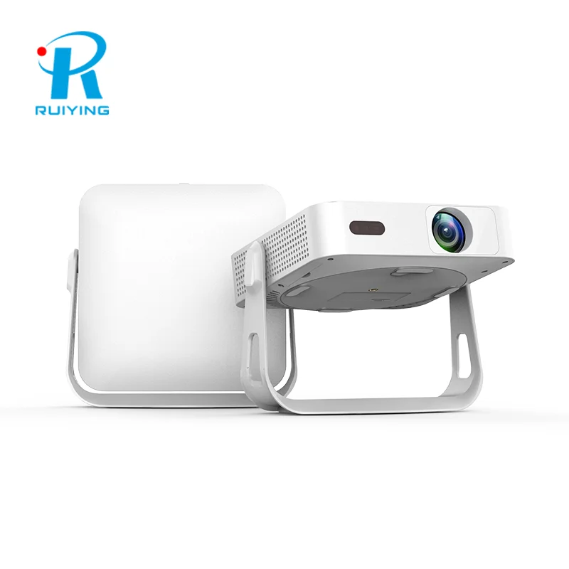 2025 Portable Smart Android 1080P Mini Projector With Auto Focus 4K Support 200 Lumens Built-in Speakers & Ceiling Mount