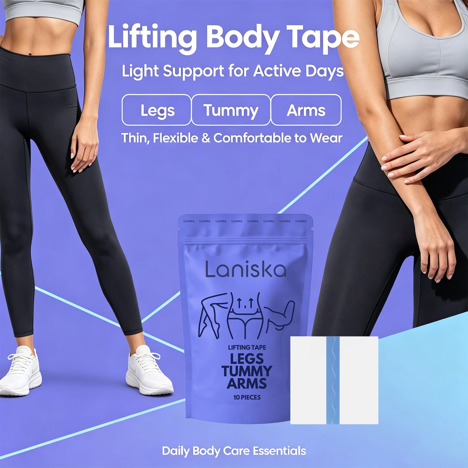 Parches de cuidado para moldear el cuerpo, para piernas, abdomen y brazos. Invisibles, no dejan marcas, resistentes al sudor, impermeables, compatibles con la piel y con efecto reafirmante.