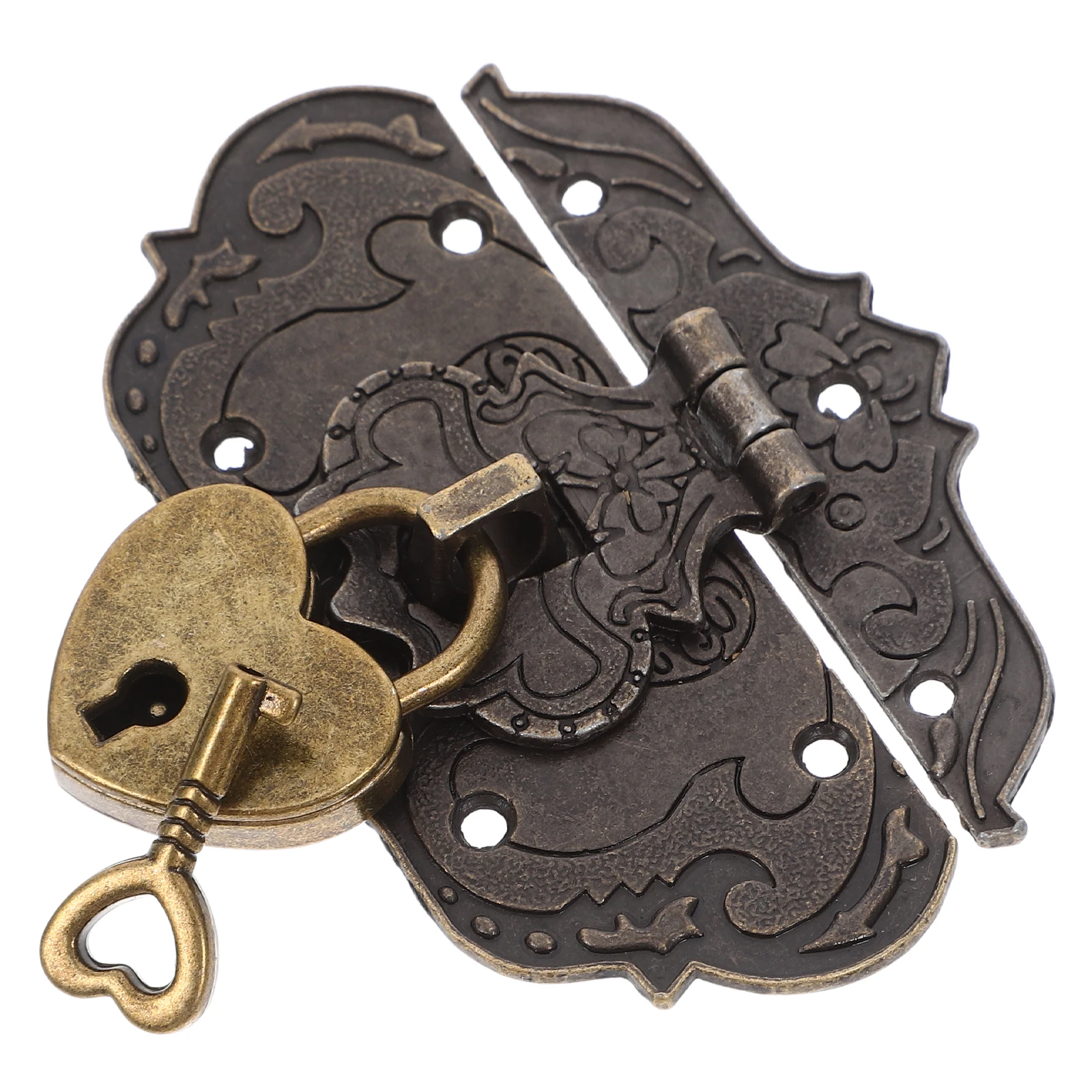 

1Set Vintage Decorative Heart Lock Buckle Hasp for Jewelry Box Chest Wooden Case Latch Buckle Latch Jewelry Box Hasp