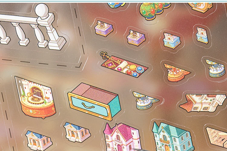 3D Miniature Scene Sticker Scrapbook Creative City Landscape Scene Collection Sticker Pack Trendy Stress Relief DIY Paste Decals