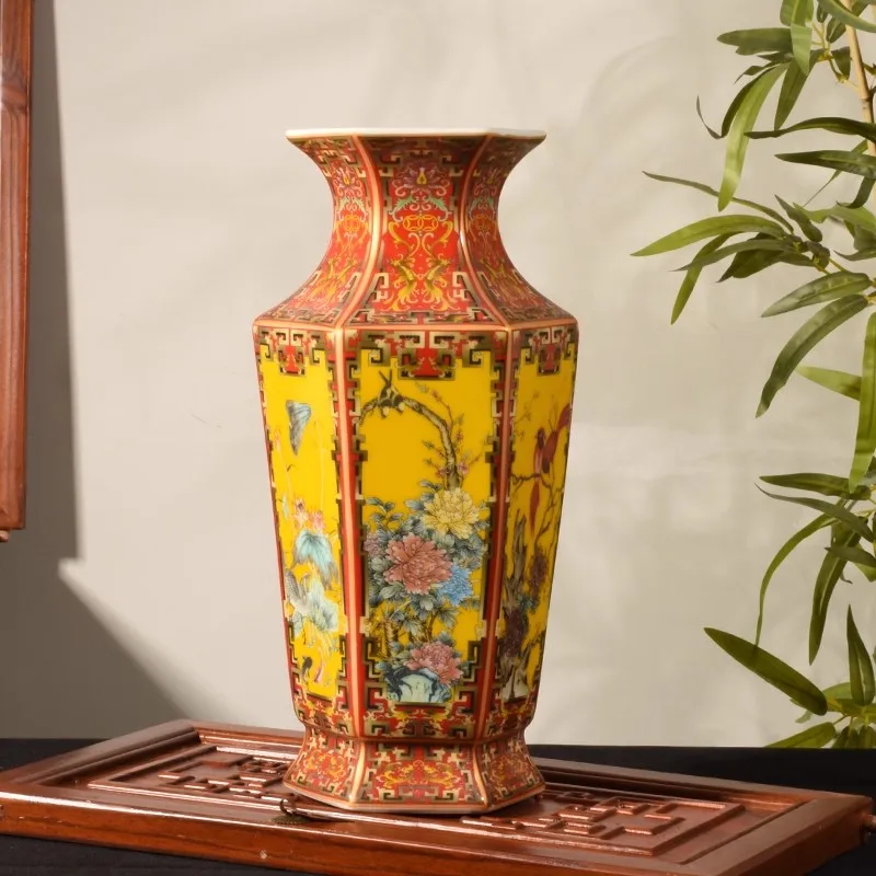 

36.5cm/ceramic vase, living room flower arrangement, antique style large TV cabinet, antique stand, entrance hall, study decorat