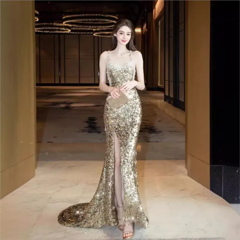 

Fishtail halter dress for toasts balls performances and banquets