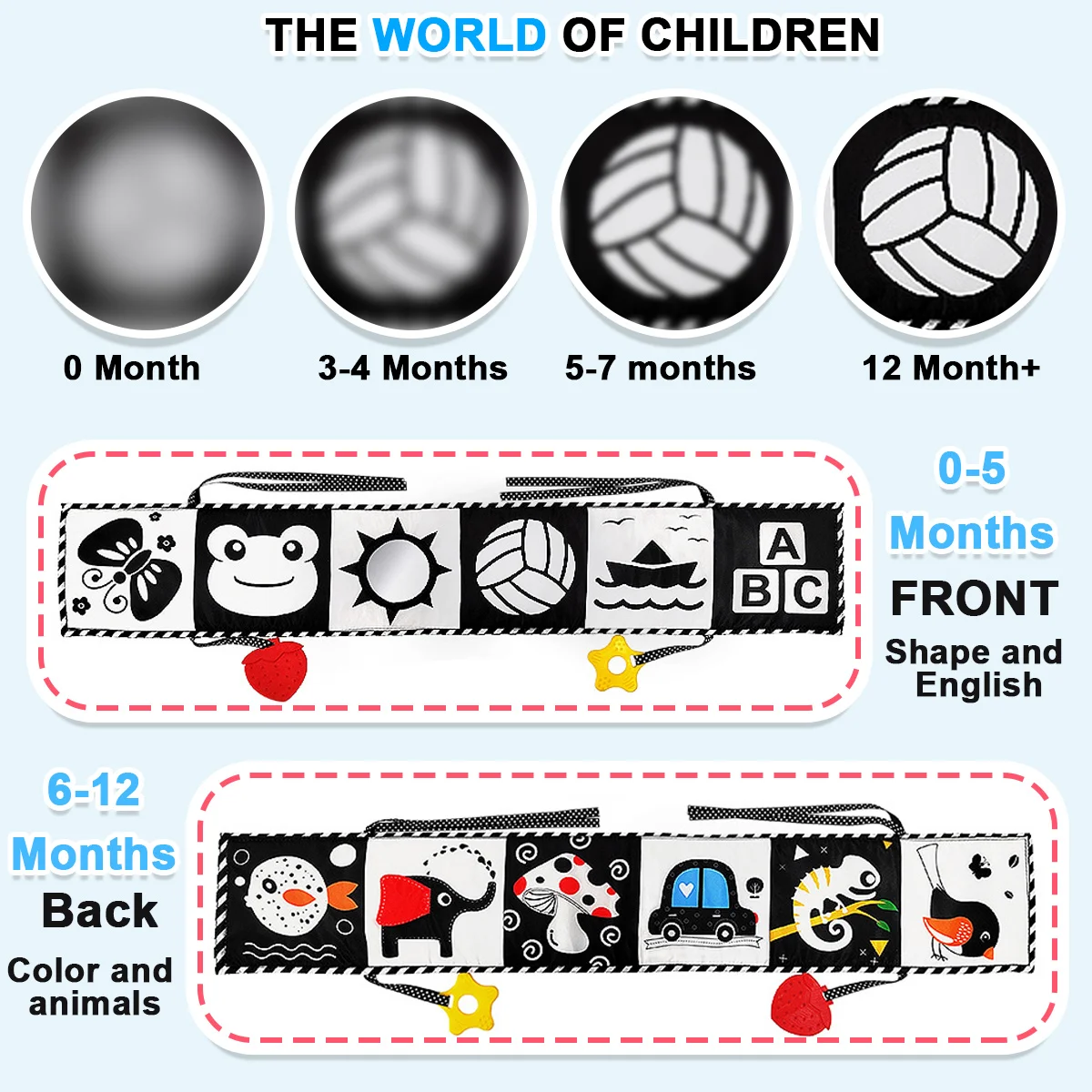 Libro di stoffa per pesciolini per bambini, libro di stoffa tattile a tema multiplo, libro per bagnetto per bambini, resistente alle rughe, lavabile