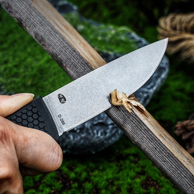 New High Hardness Folding Portable With Wooden Handle, Multi-purpose Camping Survival Stainless Steel Knife EDC