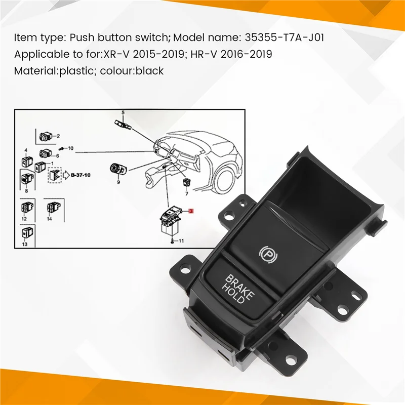 

A03G-35355-T7A-J01 35355T7AJ01 For Honda HRV XRV HR-V XR-V VEZEL Electronic Automatic Hand Brake Button Parking Brake Switch