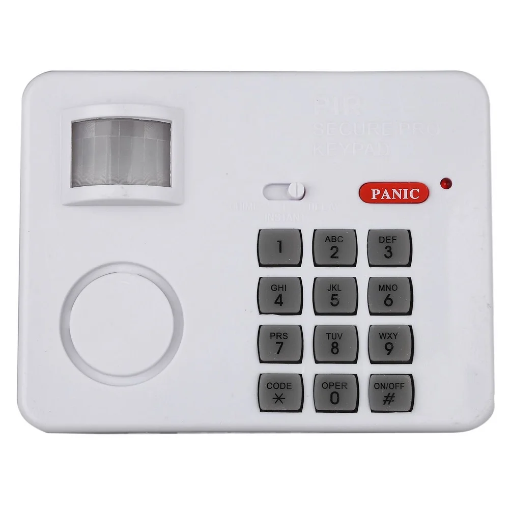 Security Alarms For Home Wireless Motion Sensor Alarm With Security Keypad PIR Home Garage Alarm Camping Car Alarm White