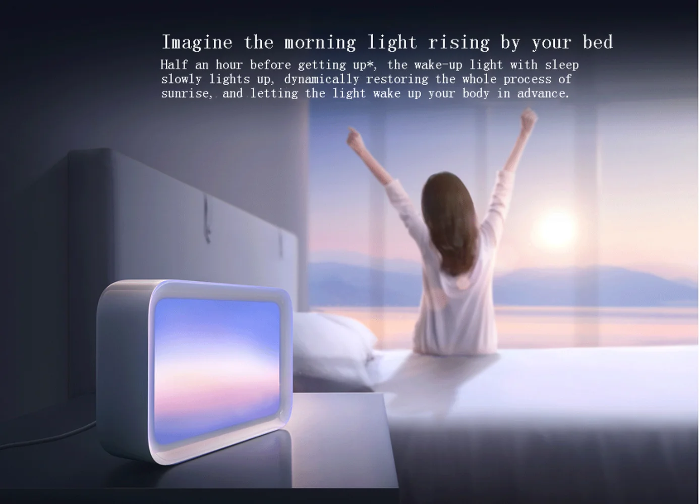 Imagem -03 - Xiaomi Mijia-night Lamp For Dormir Wake up Light Dynamic Natural Scene Help Insomnia Relaxamento Calmante Trabalhar com o Aplicativo Mihome