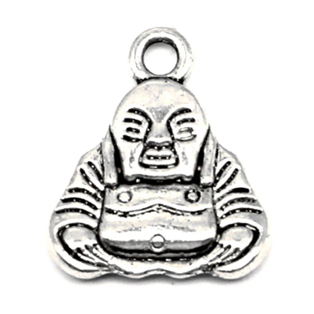 50pcs Wholesale Jewelry Lots Buddha Charms Pendant Supplies For Jewelry Materials 17x20mm