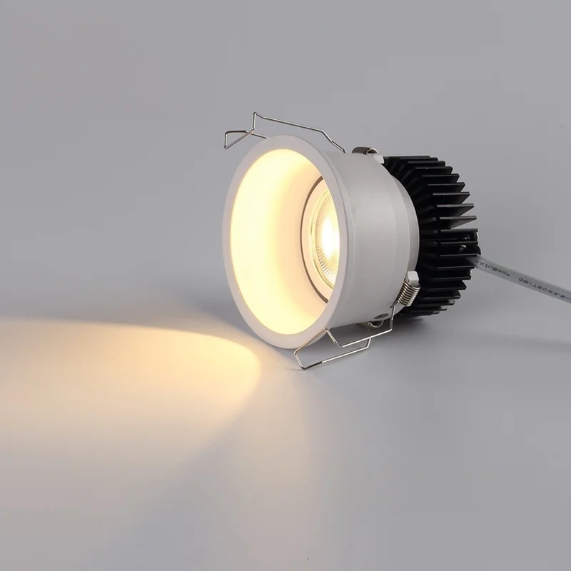 Faretti per illuminazione interna commerciale antiriflesso profondi a LED da incasso a soffitto 55MM 75MM 95MM