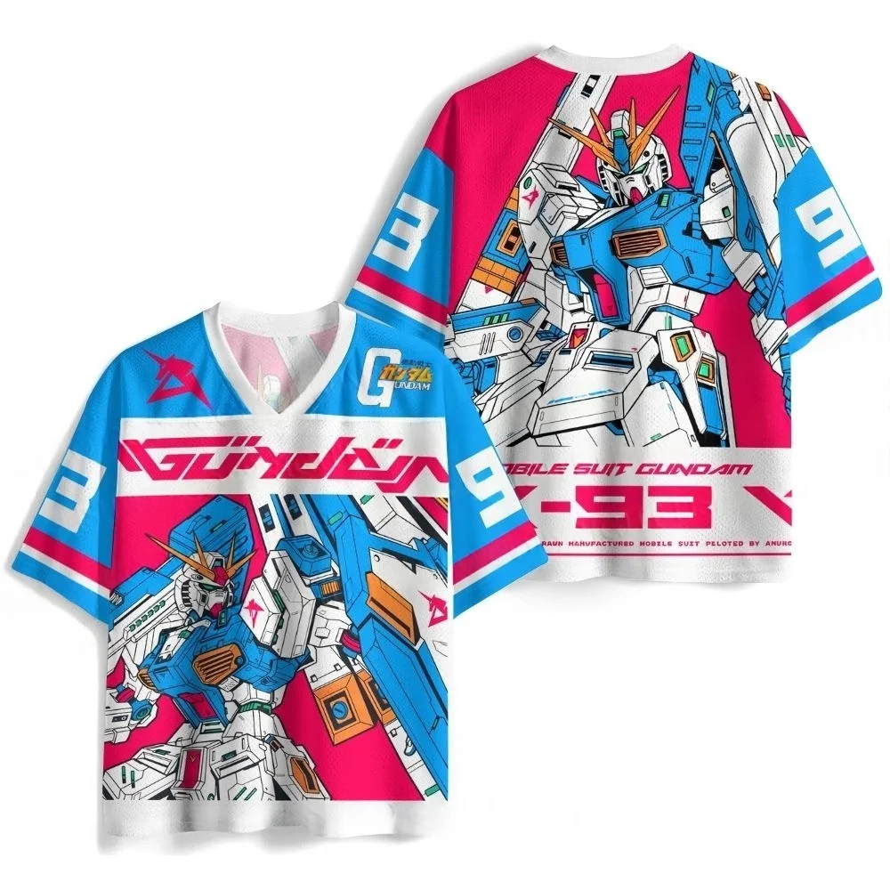 Children's, Men's, and Women's American Vintage Mecha Style 3D Printing, with Niche Hip-hop Short Sleeved Jerseys for Fans