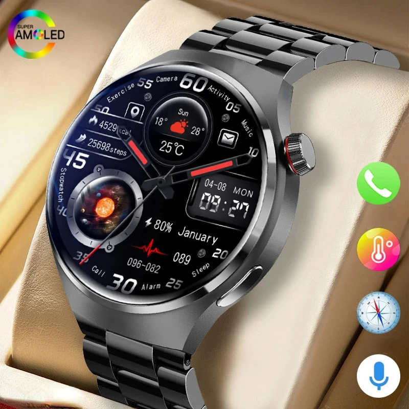 2024 New For Android Smart Watch Men's GT4 Pro 466 * 466 HD screen Bluetooth call IP68 Waterproof Sports Heart rate Smart Watch