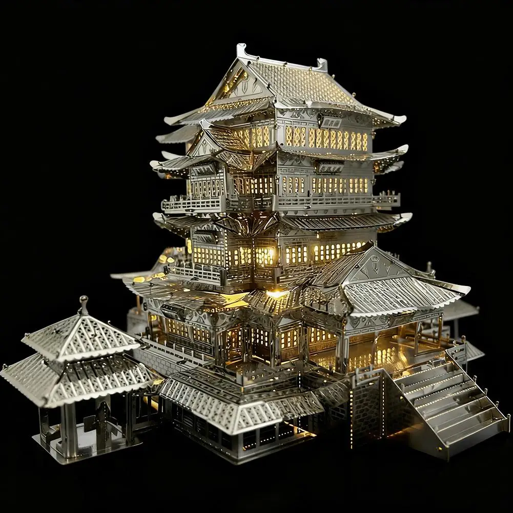 

Creative 3D Metal Puzzle Chinese Classical Architecture Assembly Model Kits Diy Laser Cut Puzzles Educational Toys For Kid F0P0