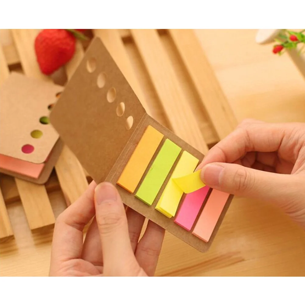 10pcs Kraft Self-Stick Notepads Memo Pads For Office School Home Desk Wall Fridge Blackboard Paper Notes Stickers