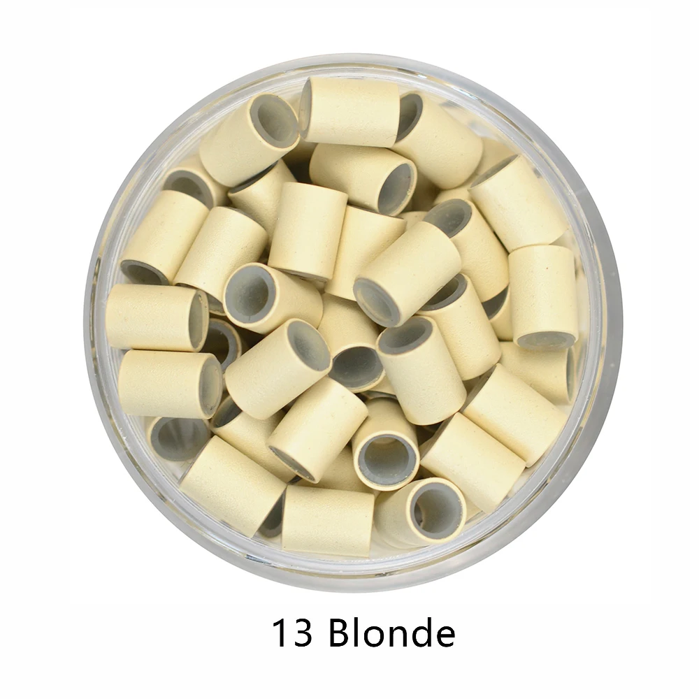 

500 Pcs 4.5MM Lined Silicone Copper Tubes Microlink Loop Rings Hair Beads for Human Hair Extensions Braids Tools 7 Colors Optio