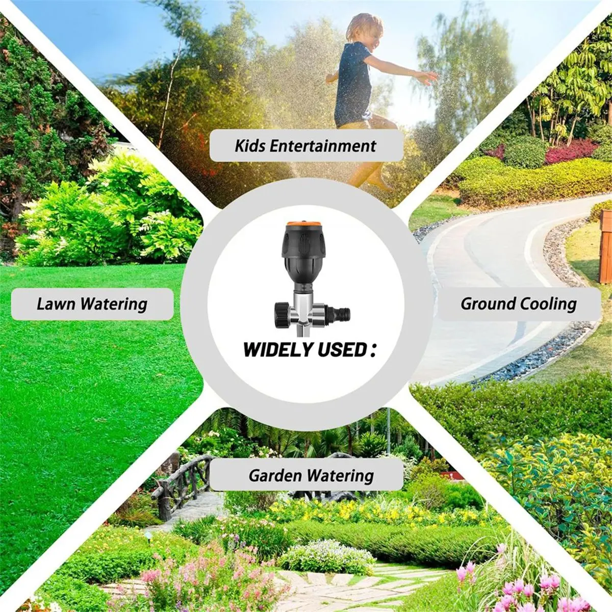 2er-Pack Getriebe-Sprinkler, 360-Grad-automatischer Sprinkler für effiziente Rasenbewässerung-BCBW