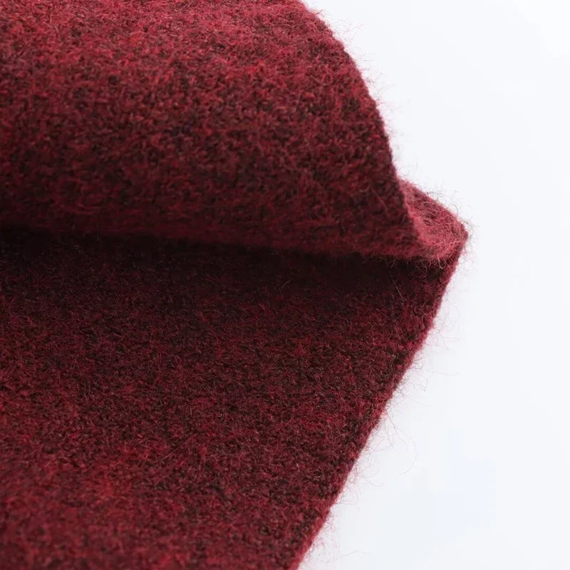TRAF capas de punto asimétricas para mujer, capa de otoño Borgoña para invierno, Ponchos para mujer, capa roja holgada, abrigos nuevos, Poncho cálido y elegante para mujer