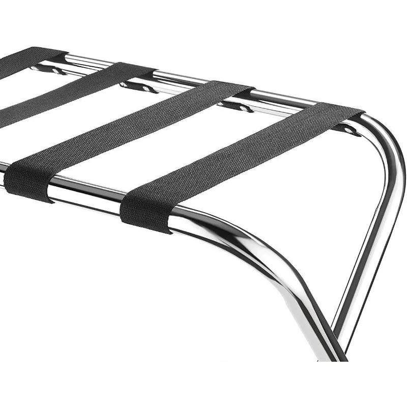 2 Pack-Folding Chrome Stainless Steel Luggage Rack Without Back