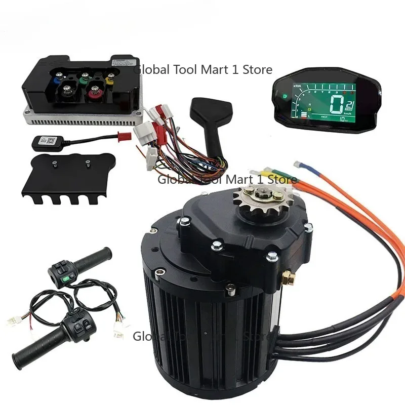 

138 4000W V3 Mid Drive Motor With 72V BLDC Fardriver Controller ND72680 and DK-D Display T08 Throttle Kits