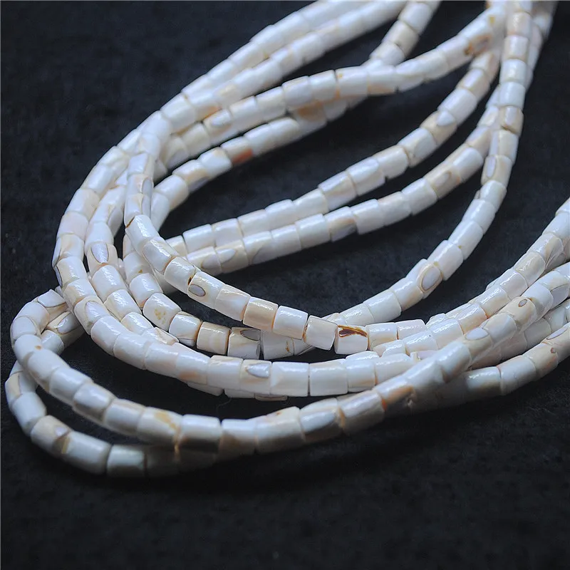 118PCS 63CM Length Nature Shell Strings 5X6MM Drum Shape Mother Of Pearl For Women Bracelets Making Jewelry Designs Good For You