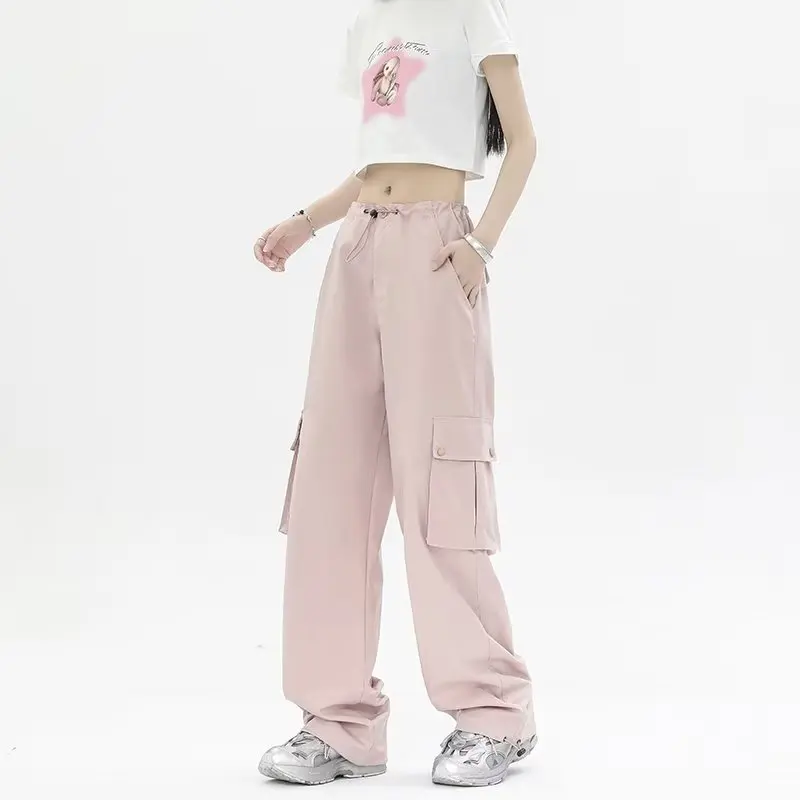 

Y2K Cargo Pants street hip-hop trend punk multi-pocket jeans women casual Harajuku loose waist straight wide-leg pants mopping p