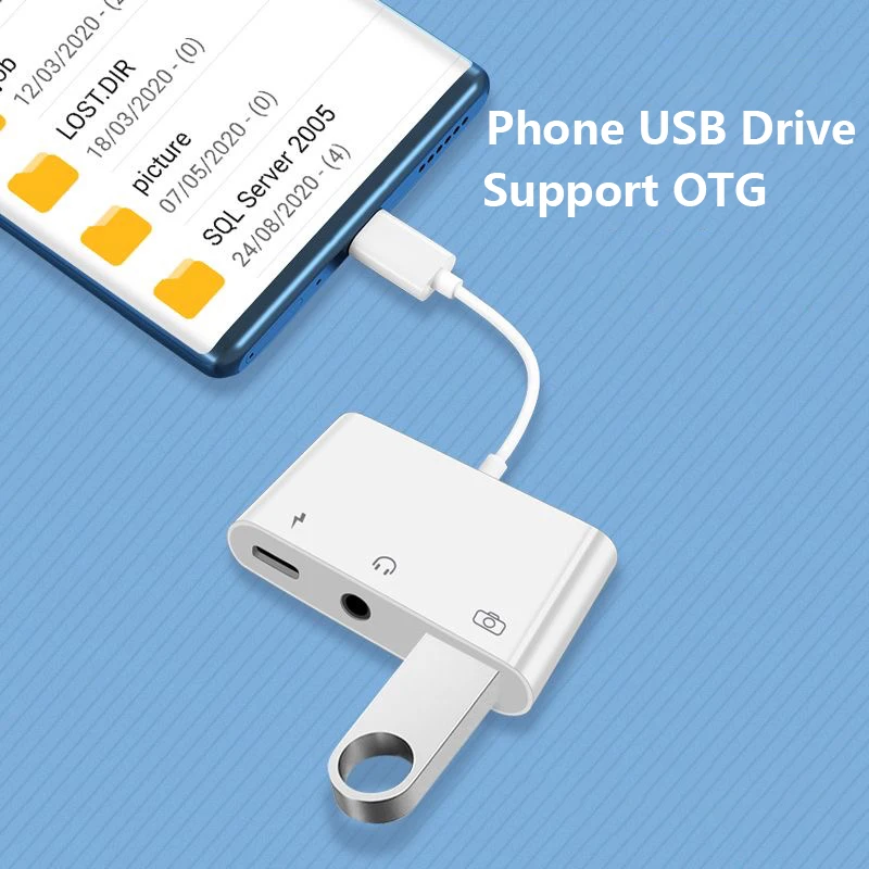 Adaptateur de charge USB 3.0 trois en un Type C vers HDMI, Hub d'ordinateur USB et 3.5mm pour Mac Air Pro Huawei Samsung Xiaomi