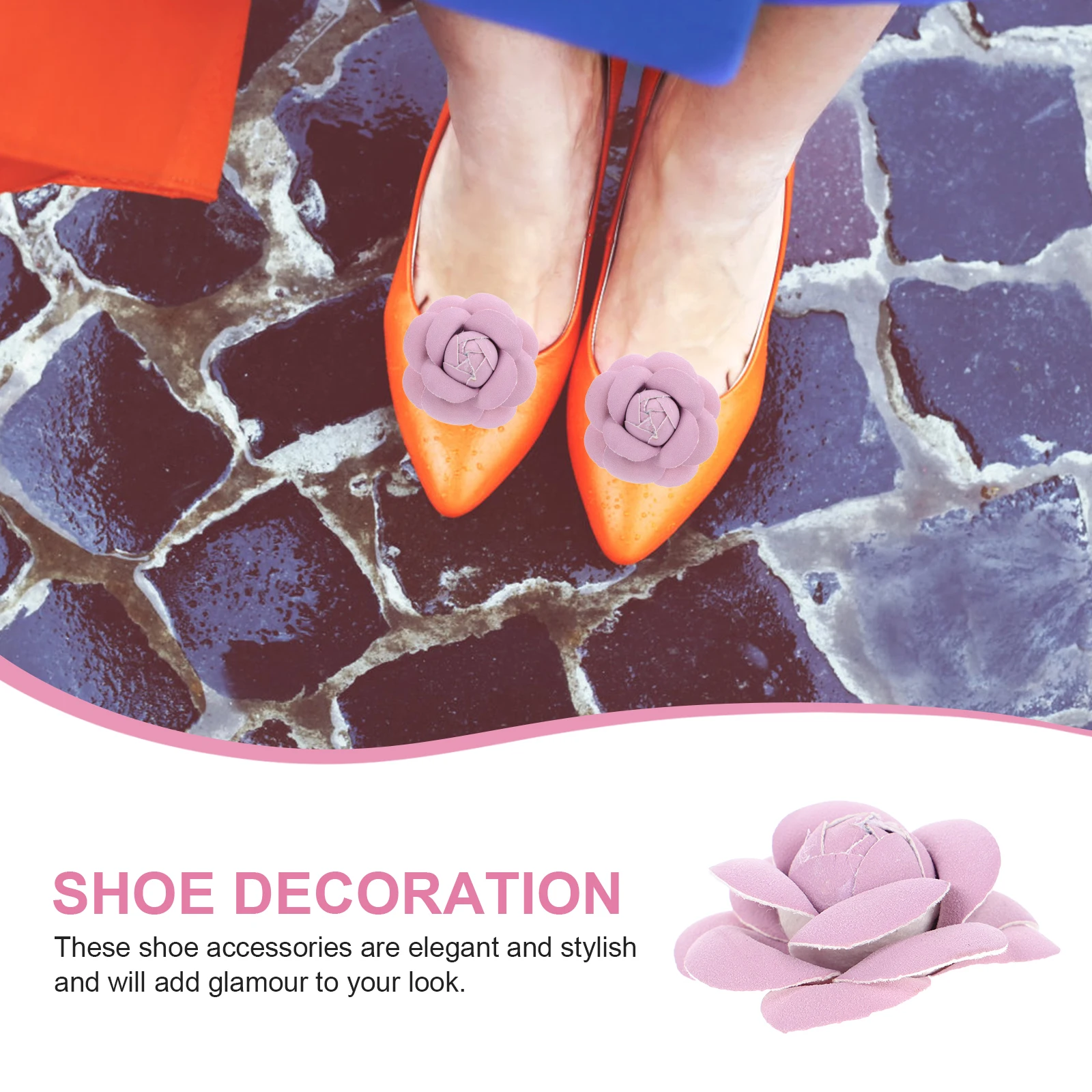 ดอกไม้ประดิษฐ์สีม่วง 2 ชิ้น สำหรับตกแต่งรองเท้า กระเป๋า เคสมือถือ งานฝีมือ และเครื่องประดับรองเท้าบูท