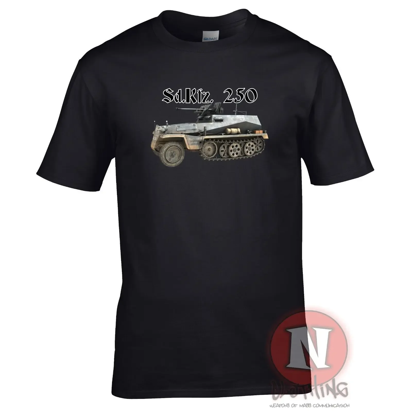 WWII Wehrmacht Sd Kfz 250 Half-track Light Armored Vehicle T Shirt. New 100% Cotton Short Sleeve O-Neck T-shirt Casual Mens Top