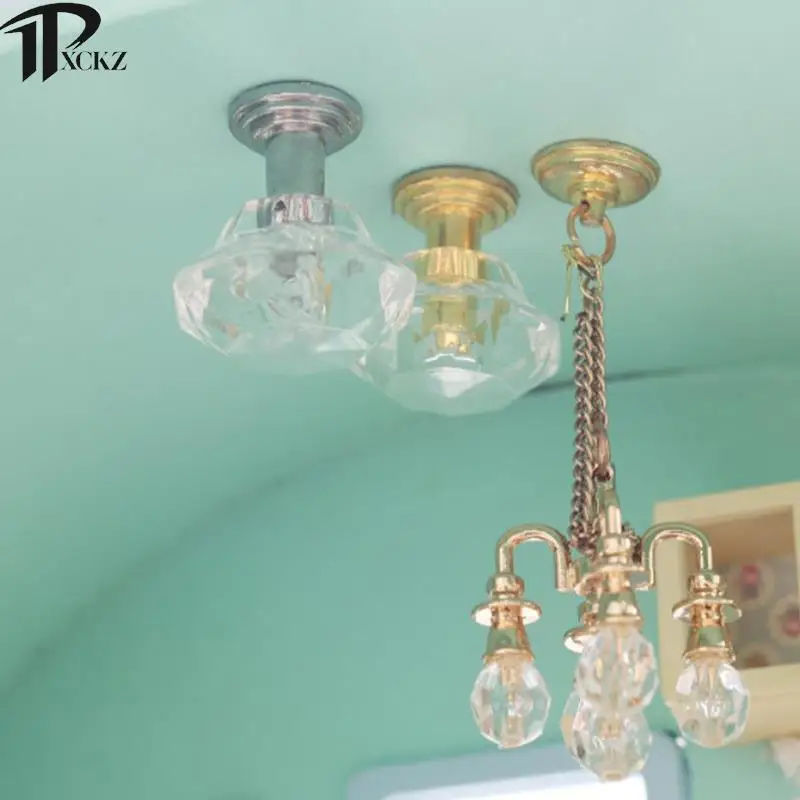 Doll House Chandelier Wall Light Miniature Wall Lamp Lighting 1:12 Dollhouse Ceiling Light Toy Ornaments