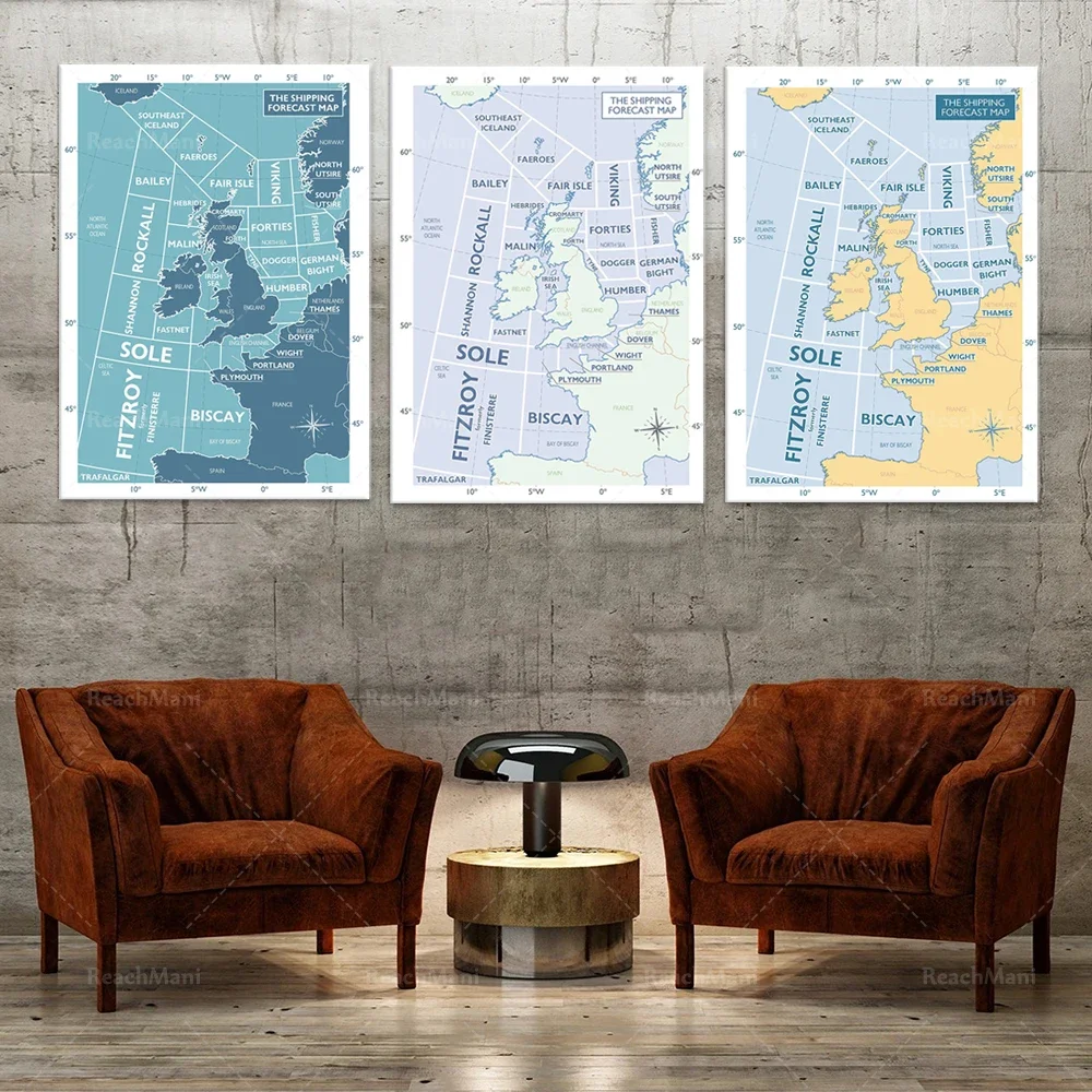 Shipping Forecast Area Print Map Print Souvenir Decorative Canvas Print Poster Wall Art Poster Canvas Room Decor