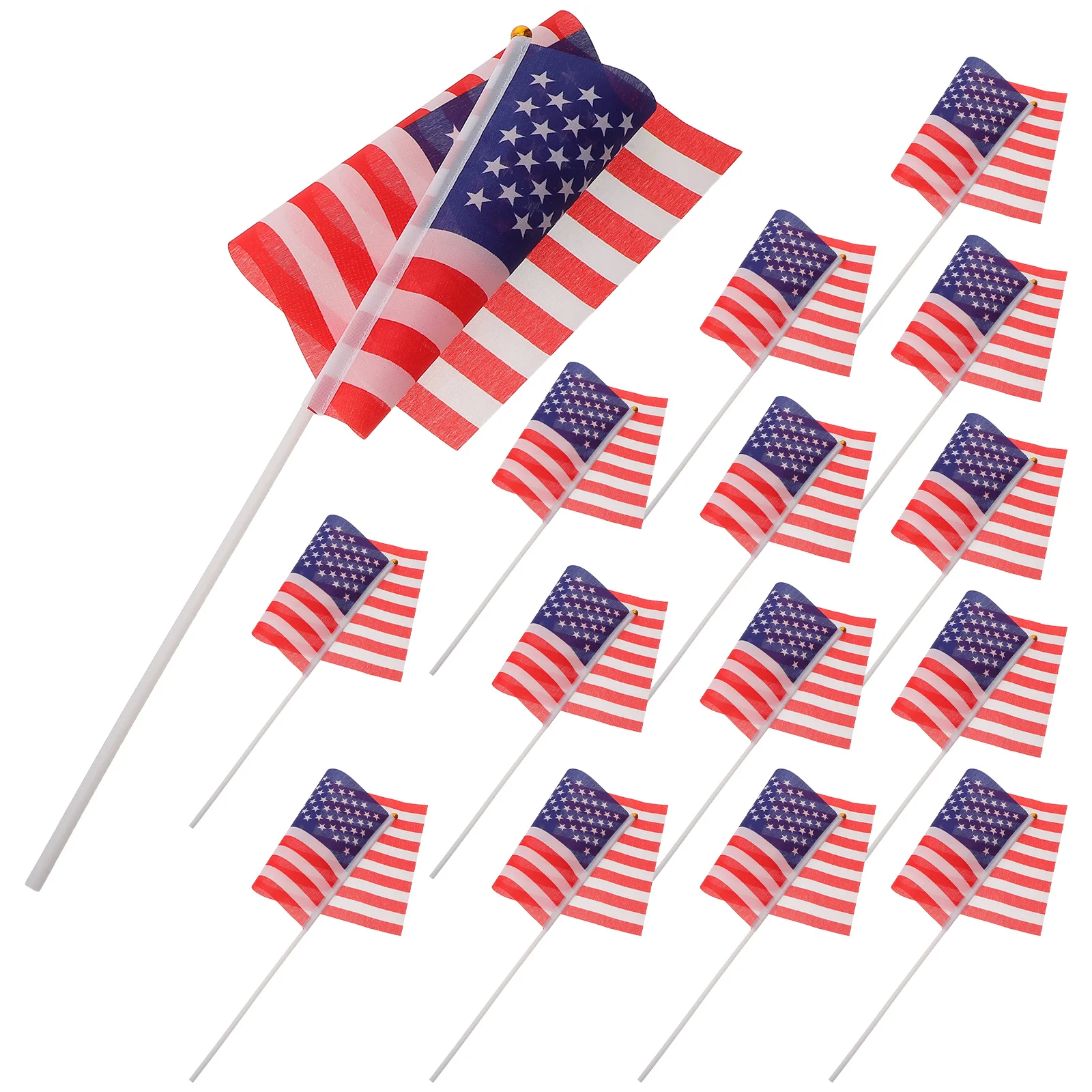 

20Pcs Handheld Us Flags Mini American Flags on Sticks Patriotic Decoration for Memorial Day Independence Day 4th July