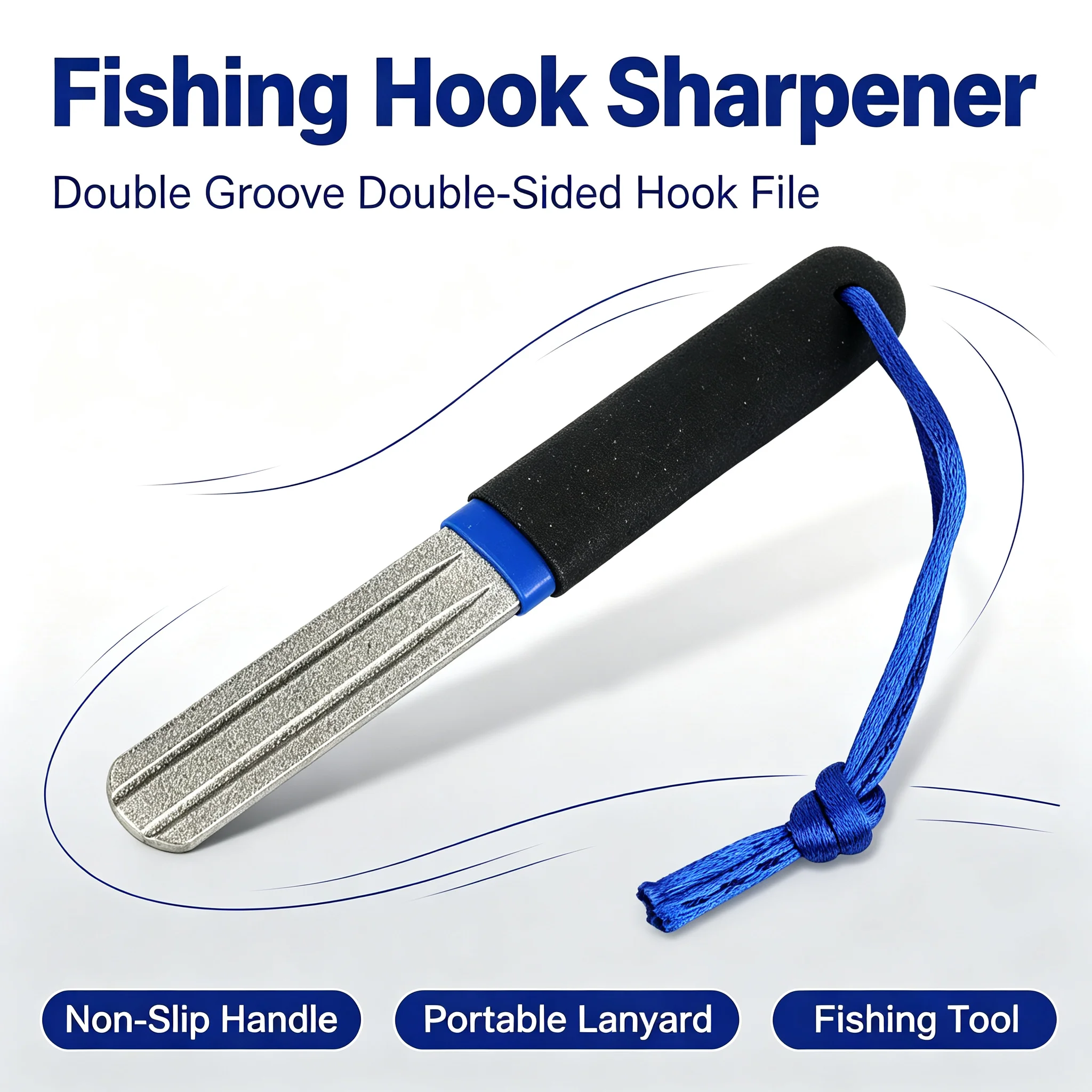 Portable Outdoor Double Groove Fishing Hook Sharpening Hone Sharpener Fish Hook Sharpen Tools For Outdoor Fishing Accessories