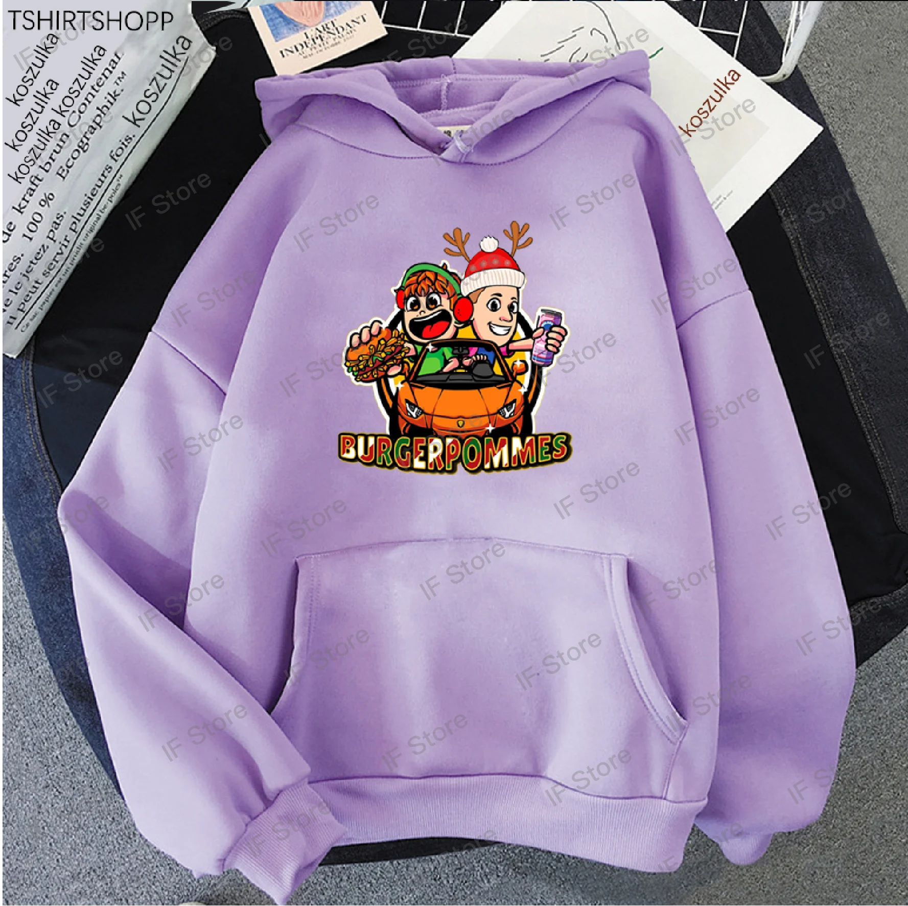 2025 Burgerpommes Icrimax Christmas Hoodies New in hoodies & sweatshirts Men/Women clothing kids Christmas gift Children hoodies