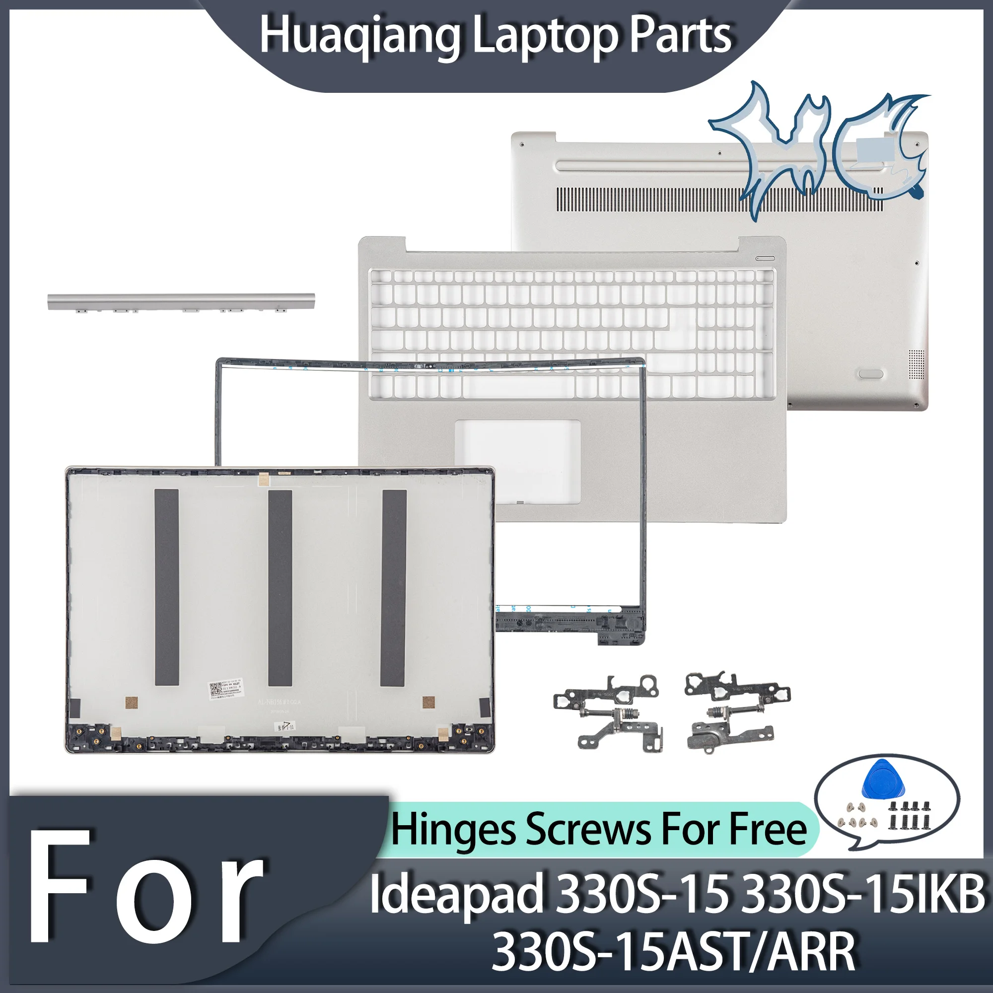 

New Laptop Parts For Ideapad 330S-15 330S-15ISK 330S-15AST/ARR 2018 Top Lid Bezel Palmrest Bottom Hinge cover Silver