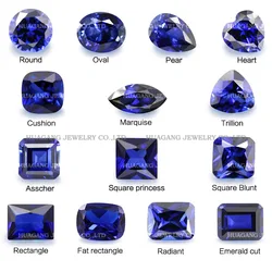 34# Synthetic Corundum Various Shapes sapphire Royal blue Round Oval Pear square Emera Gems Stone For jewelry