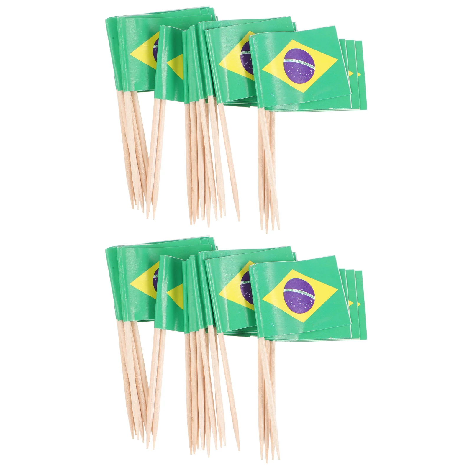 100 Pcs Mini Mexican Toothpick Flags Brazilian Cocktail Picks Decor Decorative Cake Toppers