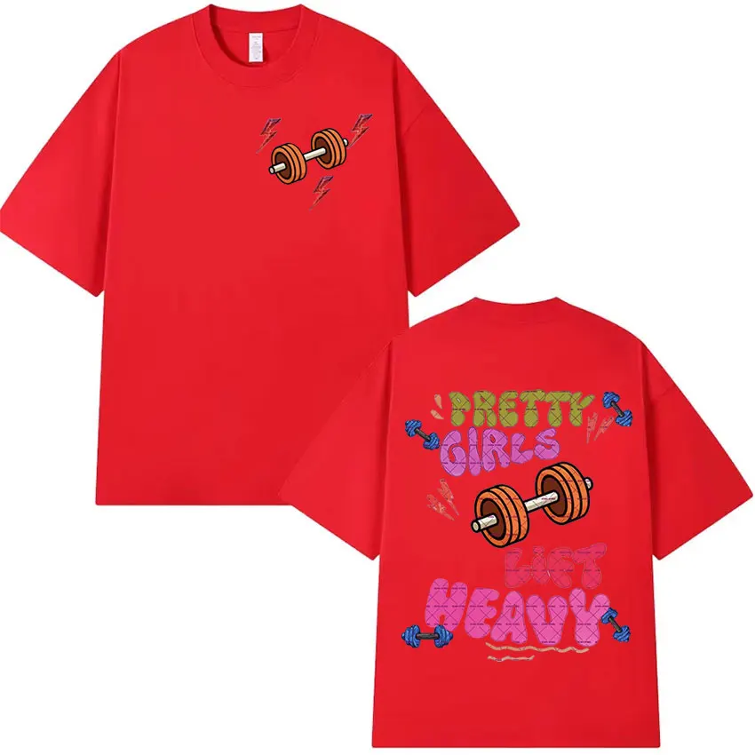 Funny Pretty Girls Lift Heavy Muscle Fitness T-Shirt Men Women Retro Aesthetic Short Sleeve T-shirts Casual Pure Cotton T Shirt