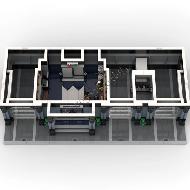 Nieuwe 2665 PCS MOC Stad Straatweergaven Modulaire Politiebureau Bouwstenen Diy Educatieve Montage Kinderen Speelgoed Kerstcadeaus