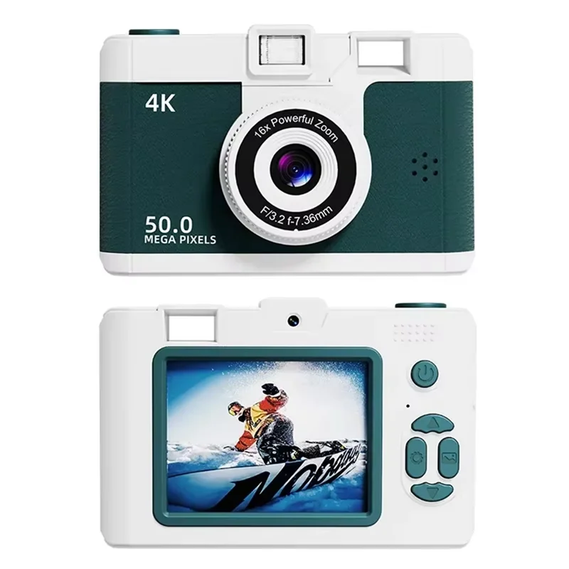 4K Digital Camera Retro Dual Lens Multifunction CCD Instant Thermal Camer For Travel Students Compact Photography