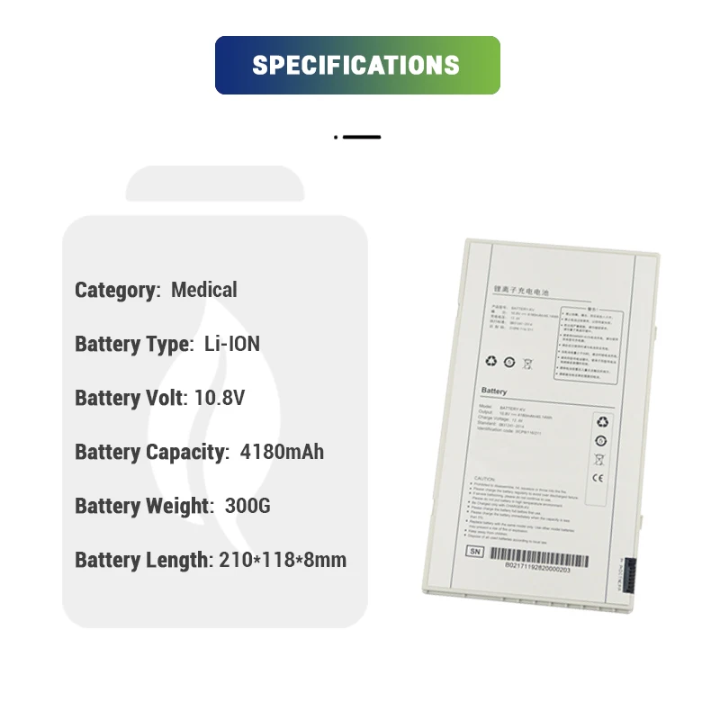 Li-ion 10.8V 4180mAh Replacement BATTERY-KV Lithium Medical Battery for Mars1417V-TSI/ Mars1717V-TSI Flat Panel Detector