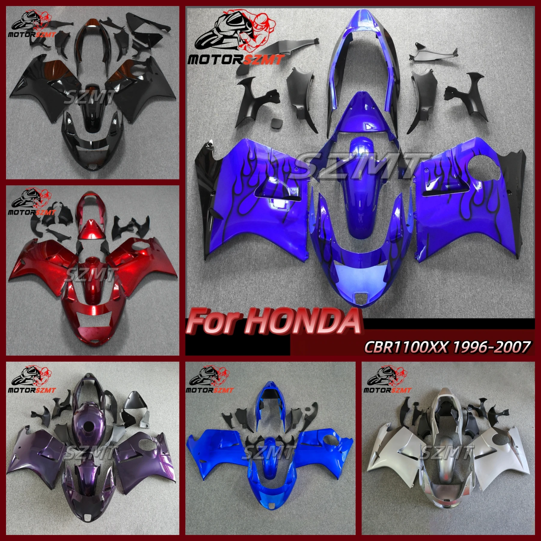 Motorcycle Moto Bike ABS Plastic Bodywork Full Fairing Kit 1996 To 2007 For HONDA CBR1100XX CBR1100 Blackbird For CBR Black Gold