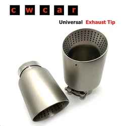1 Pcs Matte Stainless Steel Car Exhaust Tip System Pipe Universal Exhaust Tip For VW GTI MK7 Golf7 Nozzle 60MM 63mm Muffler Tip
