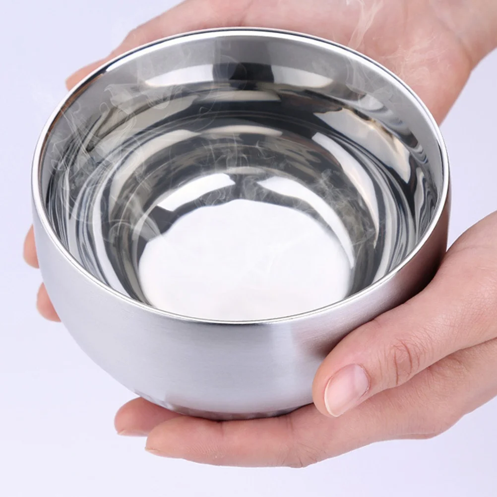 

Stainless Steel Rice Bowls Double Layer Anti Scald Vegetable Food Serving Stainless Steel Bowl Bowl Set Home Kitchen Dining