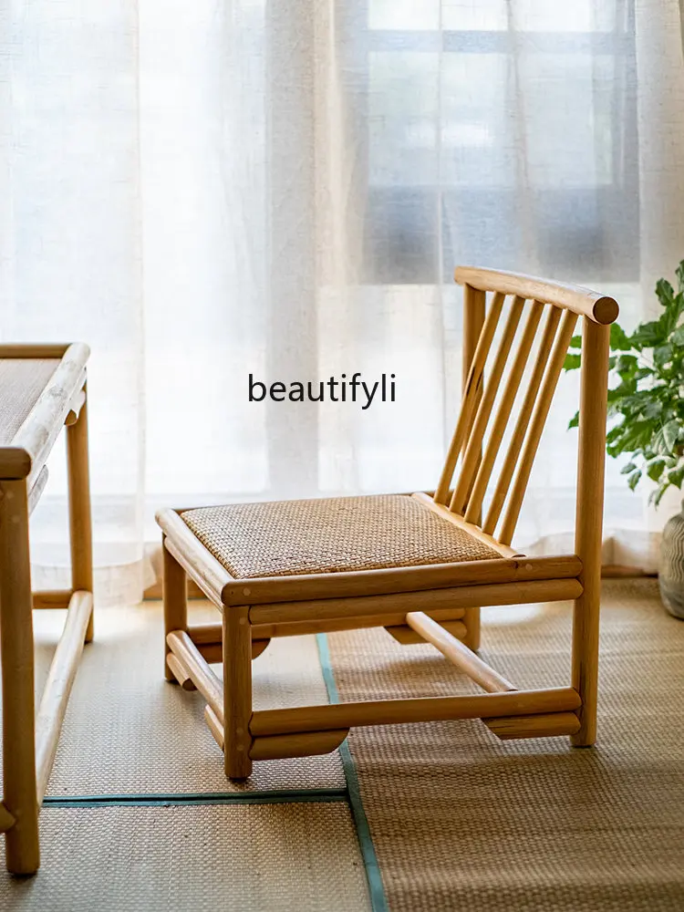 zq Rattan Chair Tea Chair Japanese Zen Rattan Chair Bay Window Chair Tea House Chinese Leisure Armchair