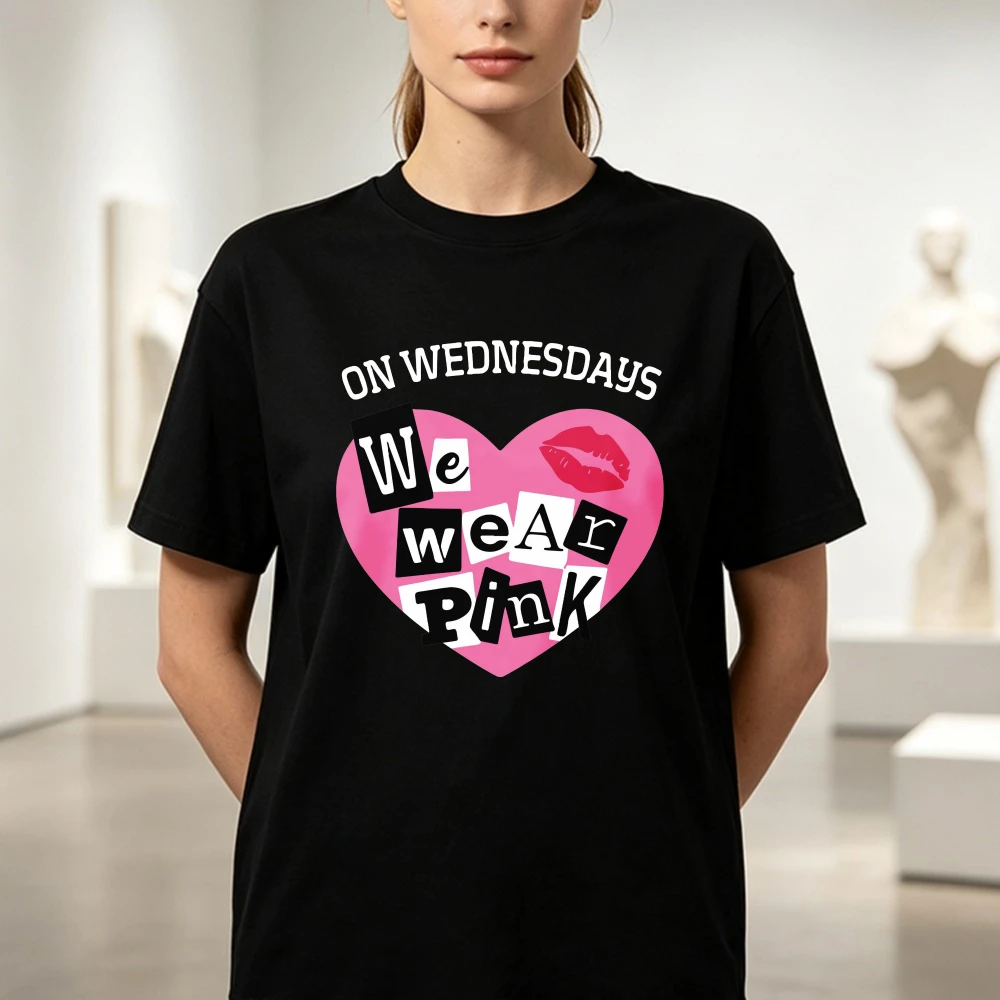 On Wednesdays We Wear Pink Shirt Breast Cancer Awareness Tee Pink Wednesday Sweatshirt Cancer Warrior T-Shirt Pink Ribbon Tee view 2