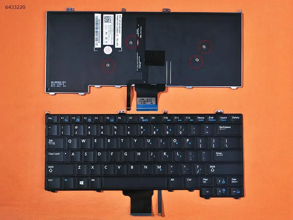 

US Laptop Keyboard for DELL Latitude E7440 E7420 E7240 Black with Backlit