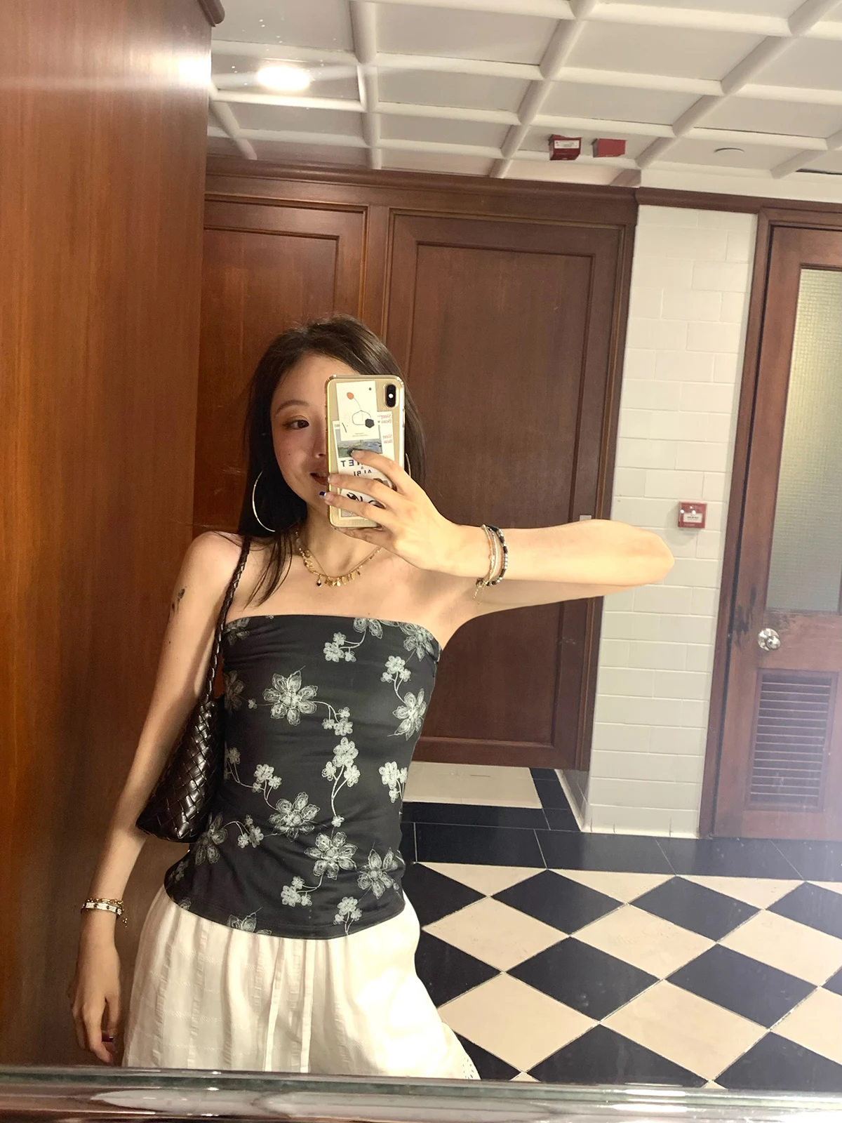 

ANY RABBIT Vintage Floral Print Wrap Top Women's Svel Commute Sle Slim Fit Spring Collection Regular Length